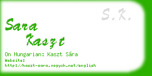 sara kaszt business card